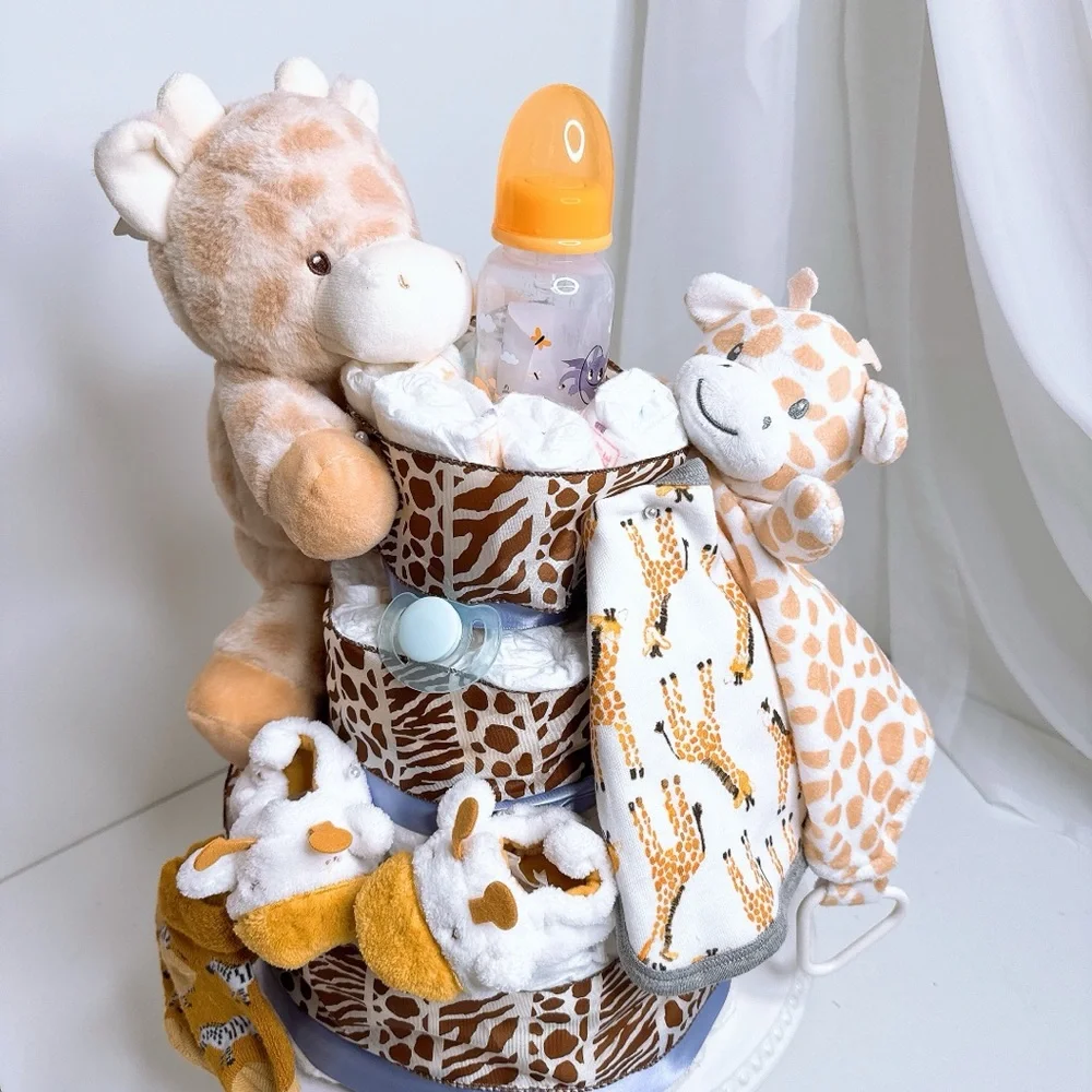 Giraffe Diaper Cake, Baby Shower Gift